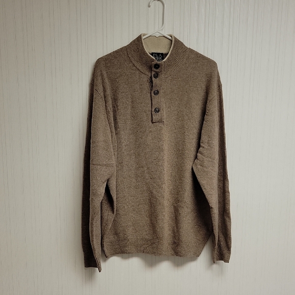 Jos. A. Bank Tan Crewneck Sweater,  Mens Large Lambs Wool/nylon. New With Tags - Picture 1 of 4